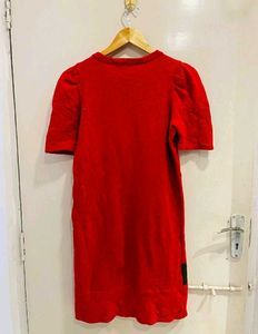 Beautiful Mini Winter Dress With Puff Sleeves