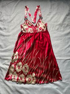 Vibrant Floral Halter Neck Dress