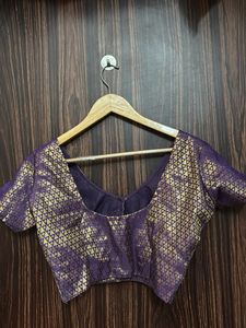 Purple &amp; Gold Patterned Blouse