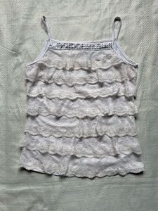 Y2k white camisole