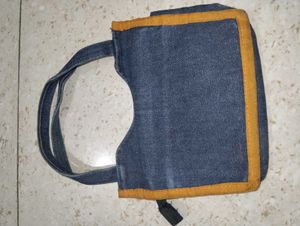 Denim Handbag with Ethnic Embroidery