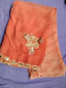 Peach Embellished Saree