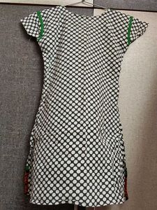 Polka Dot Embroidered Kurta