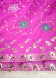 Vibrant Pink Embroidered Sari