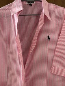 Pink Striped Button-Up Shirt
