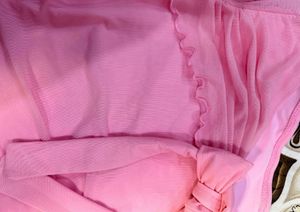 Sheer Pink Bow Detail Top