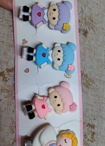 Cute Cartoon Girl Hair Clips Set of 5