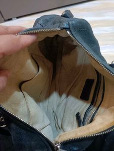 Stylish Dark Blue Leather Handbag