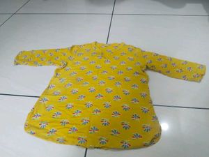 Yellow Floral Print Kurta