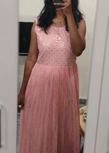 Pink Sequin Embellished Gown