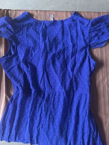 Blue hapf Puff Sleeve Tiered Maxi Dress