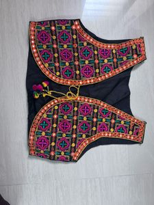 Traditional Black Kutchi Mirror-Work Ethnic Koti /