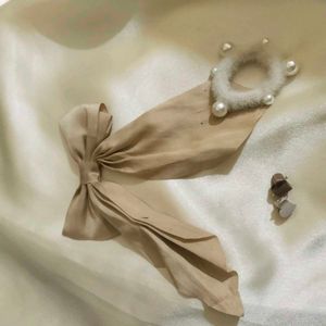 Elegant Pearl & Ribbon Accessory Set + free gift