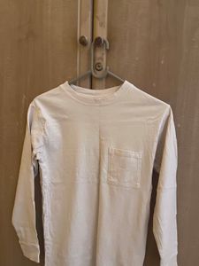 Solid Color Long Sleeve Tee with Pocket