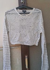White Crochet Crop Top