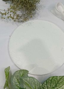 White Decorative Plate Initials K &amp; M