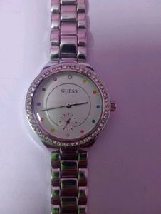 Guess Silver Rhinestone Watch