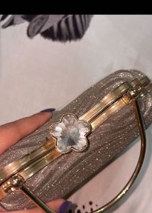 Sparkly Clutch with Gemstone Flower