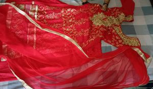 Red Ethnic Suit Set with Palazzo