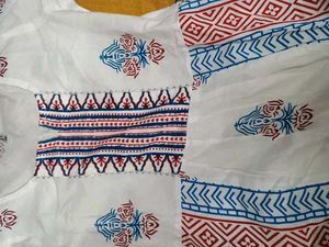 Beautiful White &amp; Red Kurta Set not duptta
