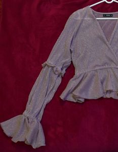 Elegant Lavender Wrap Top ( RESELL)