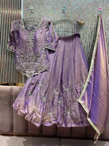 Stunning Lilac Embroidered Lehenga Choli
