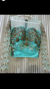 Elegant Mint Green Drape Saree