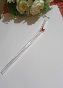 Glass Straw with Butterfly Charm