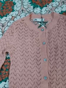 Chic Pink Button-Up Cardigan