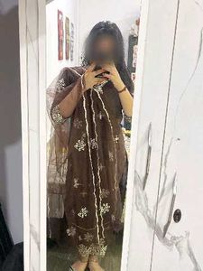 Elegant Brown Kurta Set with Dupatta