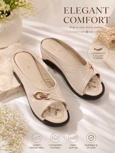 Elegant Beige Slip-On Sandals