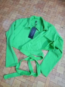 Tokyo Talkies Green Crop Top