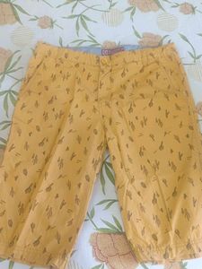 Fun Cactus Print Yellow Shorts