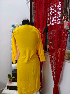Yellow Embroidered Kurta