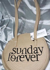 Sunday Forever  Jute Handbag