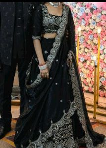 Elegant Black Sequined Lehenga Choli Set