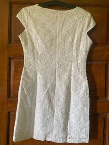 white lace mini dress