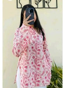 Stylish Pink Short Kurti For Women