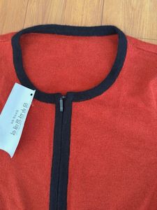 Classic Red Zip-Up Cardigan