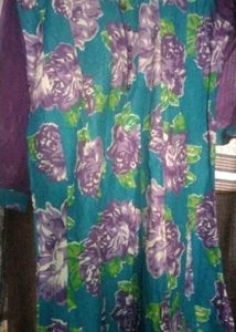 Teal Floral Kurta