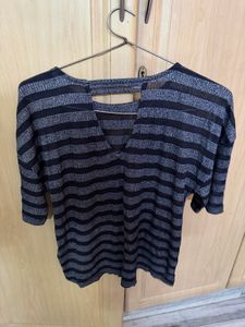 Striped Sheer Knit Top