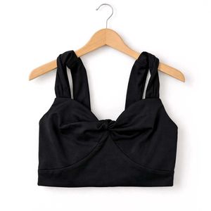 Stylish Black Knot Front Crop Top | Trendy & Chic