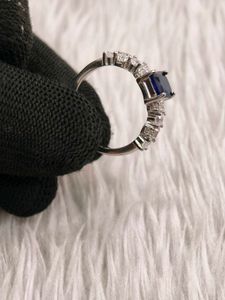 Elegant Blue Stone Ring 925 silver