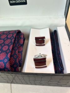 Men's Tie, Pocket Square &amp; Cufflinks Set