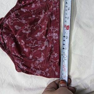 🤎 Maroon Floral Print Bra