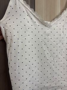 White polka dot cami top