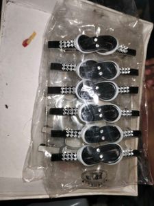 Set of 6 Black Hair Clips with Rhinestones