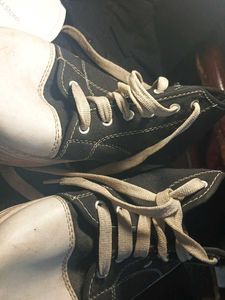 Stylish Black &amp; White High-Top Sneakers