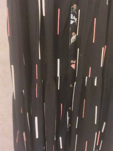 Black Floral Print Kurta
