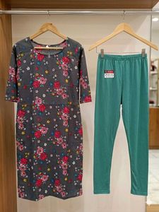 Floral Print Kurta with Leggings Set